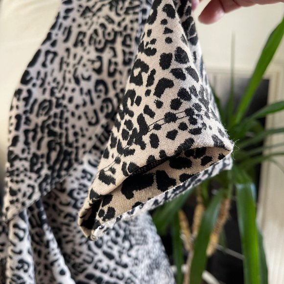 CALVIN KLEIN Women's Black Leopard Open Front Blazer Jacket 3/4 Sleeves Size 8 - Picture 3 of 7